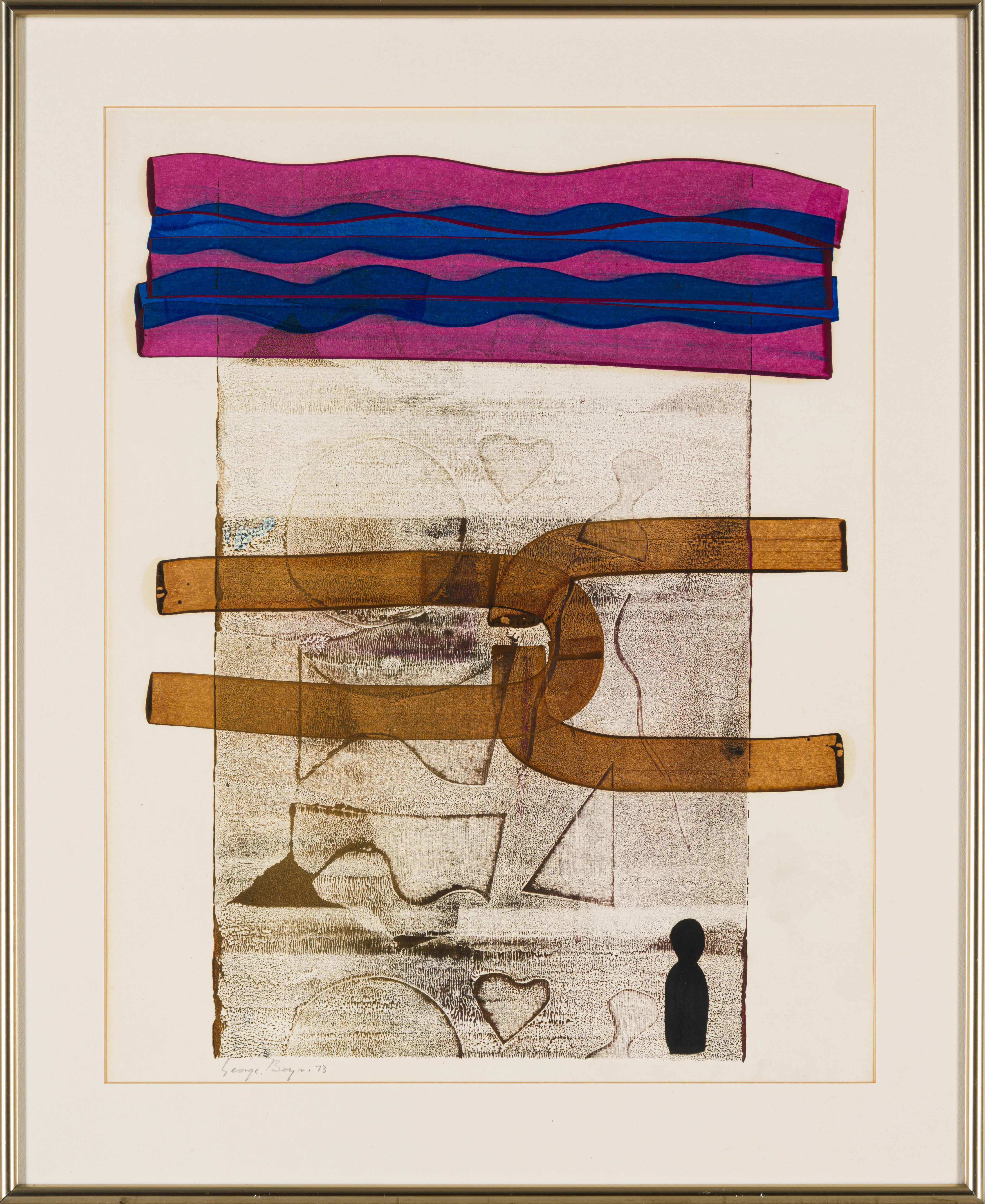 George Boys; Abstract Composition with Purple and Green | Strauss & Co