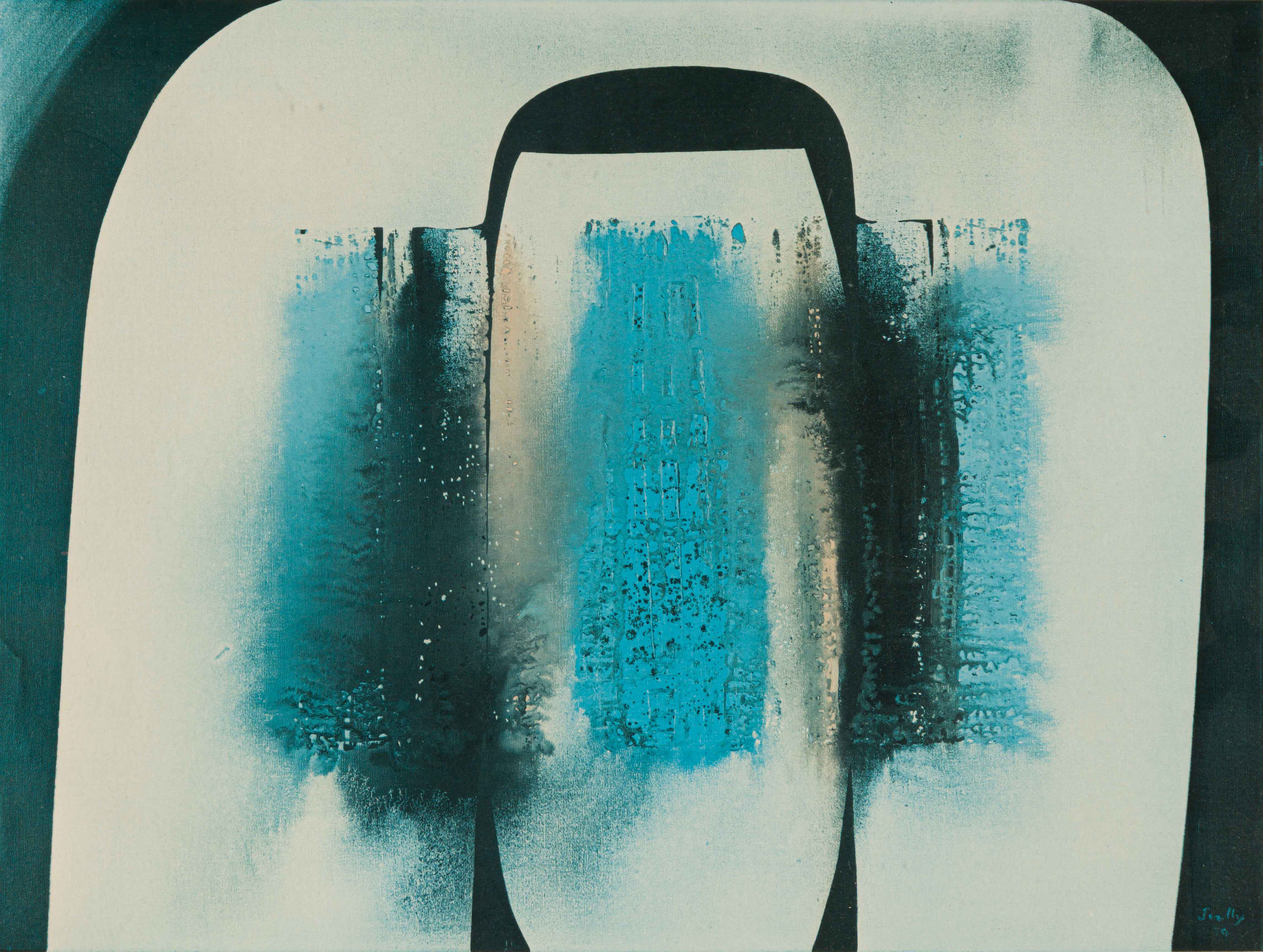 Untitled (Abstract Composition in Blue) by Larry Scully | Strauss & Co