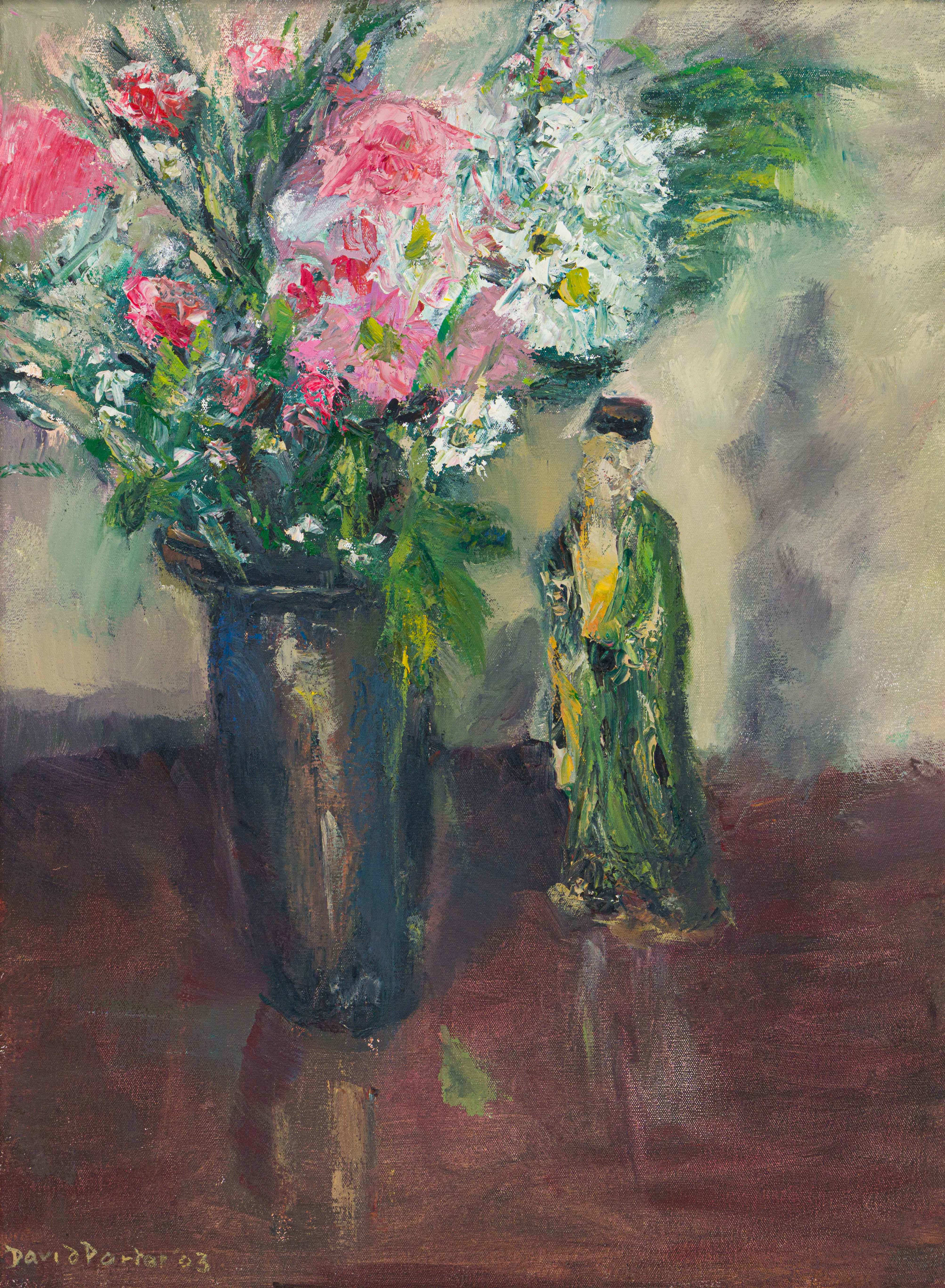 David Porter; Flowers and a Porcelain Figure | Strauss & Co