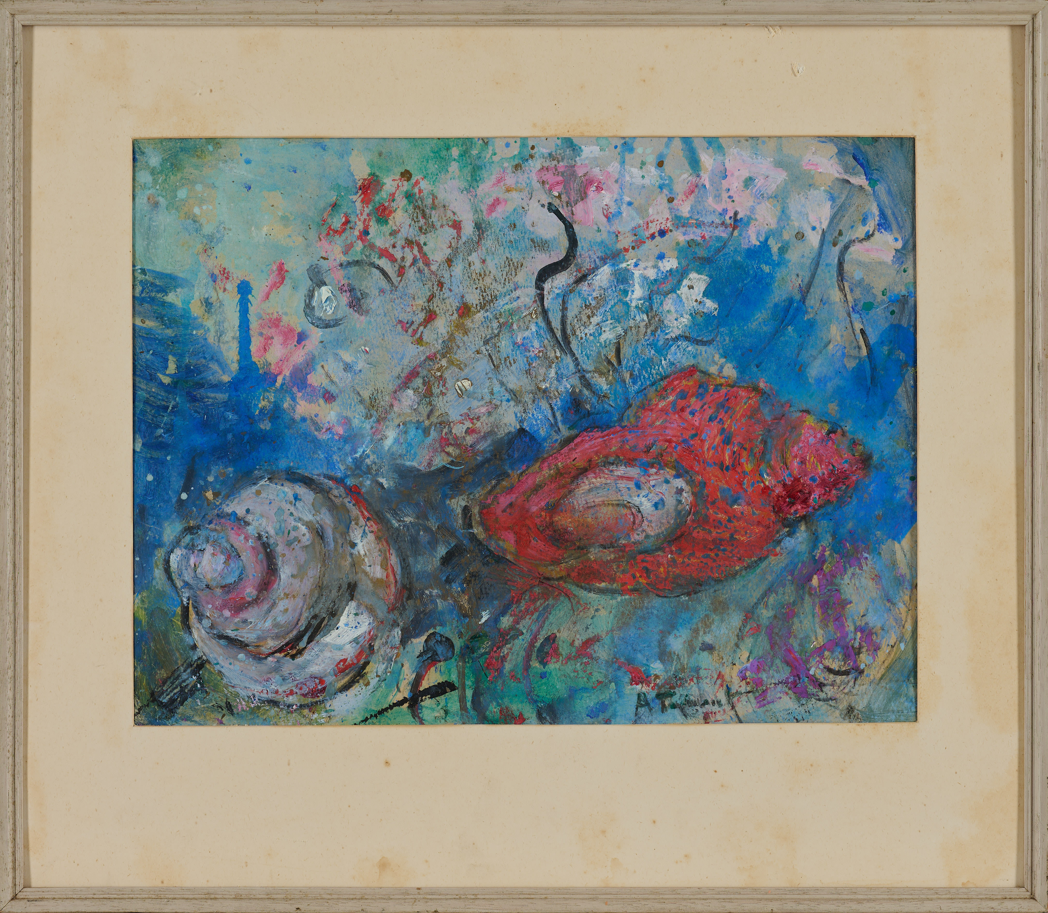 Abract Shell Alice Tennant; Abstract Shells in Blue and Pink | Strauss & Co