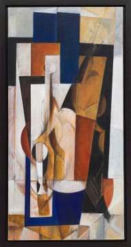Marlene von Dürckheim; Still Life with Violin, Glass and Bottle