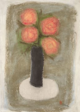 Pieter van der Westhuizen; Pink Flowers in a Vase