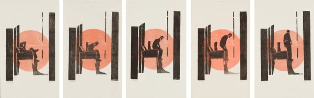 Lionel Abrams; Man Rising from a Chair, five