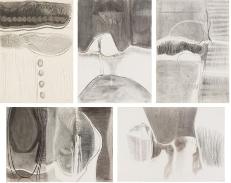 Lionel Abrams; Charcoal Drawings, five