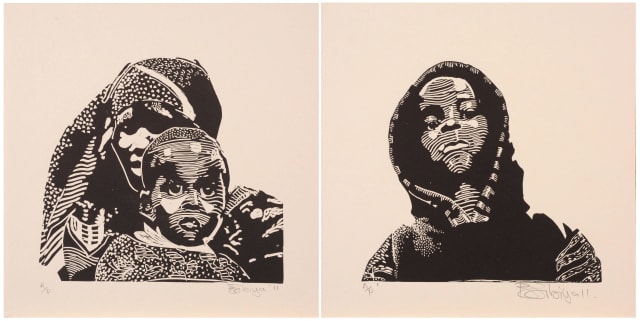 Bambo Sibiya; Portraits, a pair