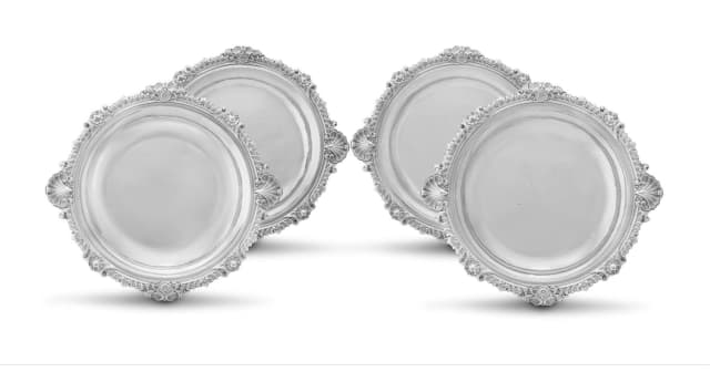 Three William IV dishes, William Bateman, London, 1834-1835, retailed by Rundell, Bridge & Rundell