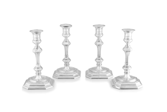 Four Elizabeth II silver candlesticks, Henry Atkins, Sheffield, 1952