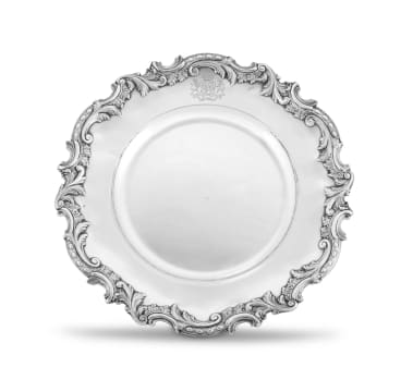 A German silver dish, maker's initials ICK, with import marks for Austro-Hungary, 1886-1922