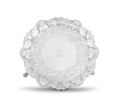 A George II silver waiter, William Peaston, London, 1751