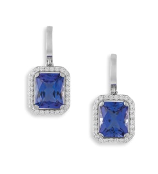 Pair of tanzanite and diamond earrings