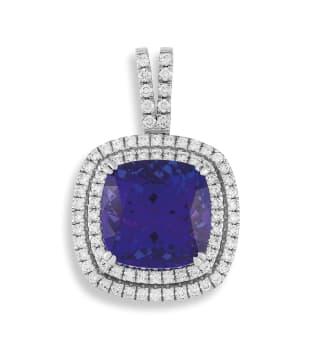 Tanzanite and diamond pendant
