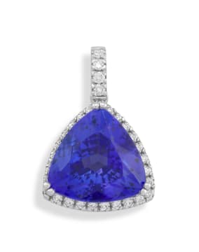 Tanzanite and diamond 18ct white gold pendant