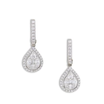 Pair of diamond and 18ct white gold earrings