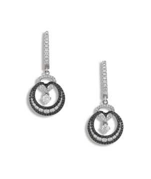 Pair of black and white diamond 18ct white gold earrings