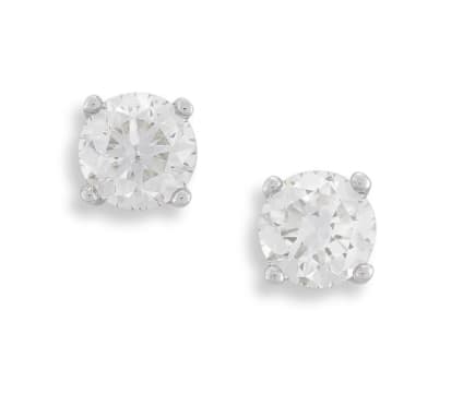 Pair of diamond and 18ct white gold earrings