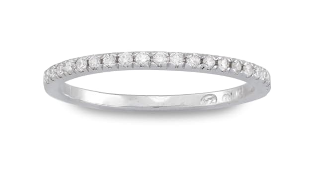 Diamond and 18ct white gold half eternity ring