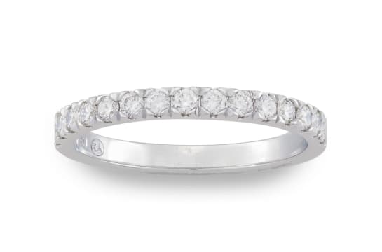 Diamond and 18ct white gold half eternity ring