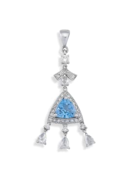 Topaz and diamond 18ct white gold pendant