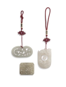 A Chinese white jade plaque, 20th century