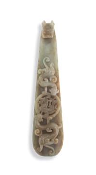 A large Chinese jade belt hook, 20th century