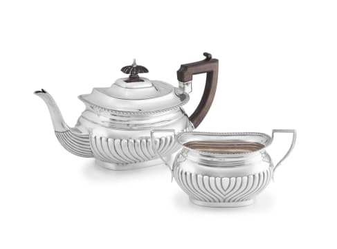A George V silver teapot, Walker & Hall Company Limited, London, 1917