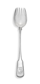 A George III silver Fiddle and Thread pattern salad fork, Soloman Hougham, London, 1802
