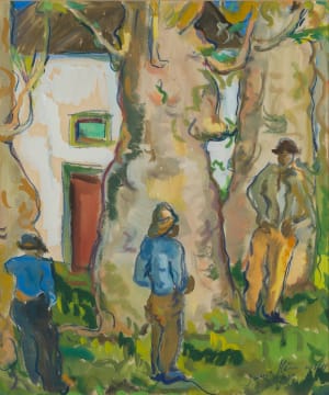 Irma Stern; Three Men Under Trees
