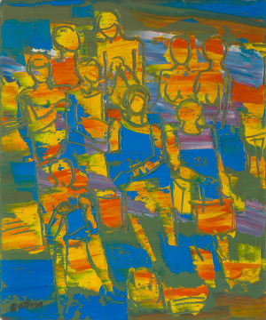 Walter Battiss; Water Carriers, recto; Five Figures, verso