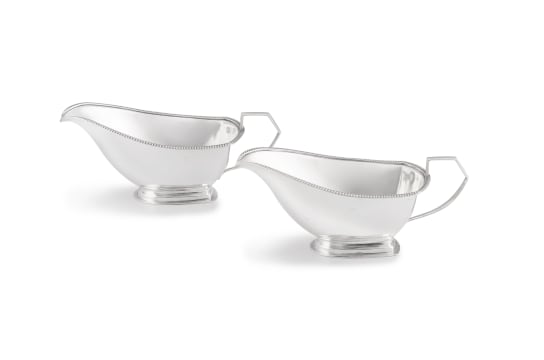 A pair of George VI silver sauceboats, S Blanckensee & Son Ltd, Birmingham, 1940