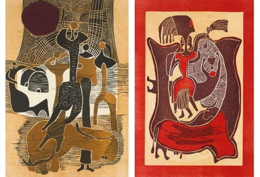 Lucky Sibiya; Two Works from The Umabatha Series, two