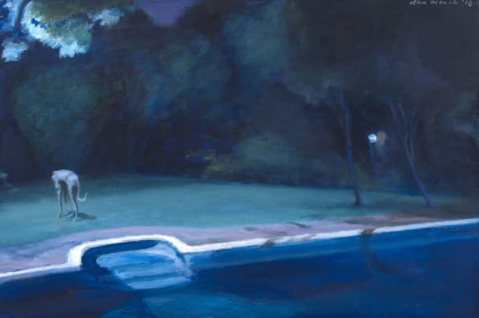Clare Menck; Hound in Moonlight, Turning Away