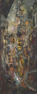 George Enslin; Figures in an Alleyway