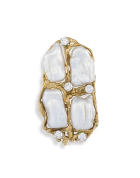 Pearl, diamond and 18ct gold pendant