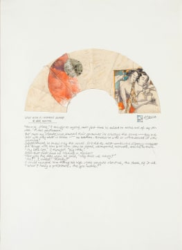 Peter Clarke; Lady with a Chiffon Scarf in her Mouth, from the Fan Series