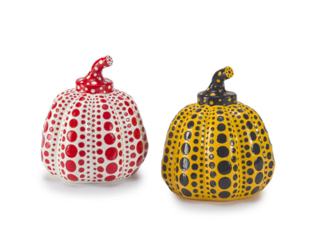 Yayoi Kusama; Red and Yellow Pumpkins, two