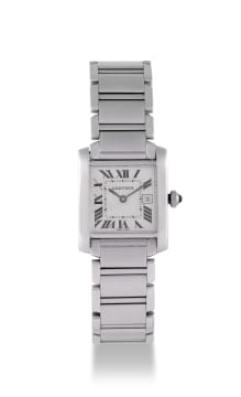 Cartier; Lady's stainless steel Tank Française Cartier wristwatch, Ref. 2465