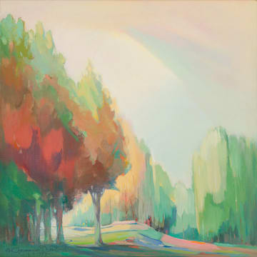 Aleksanders Klopcanovs; Landscape with Autumn Trees and Willows