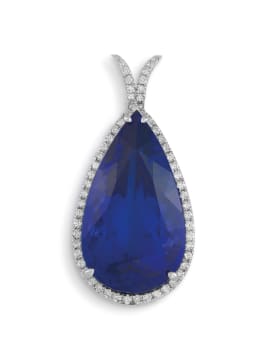Tanzanite and diamond pendant