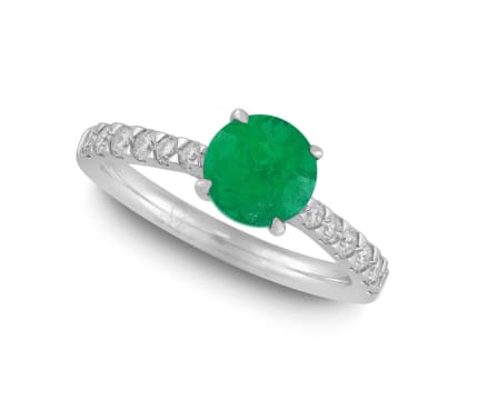 Emerald and diamond ring