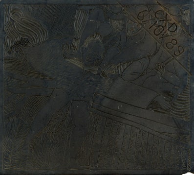 John Muafangejo; Death of a Chief: Mandume (original lino block)