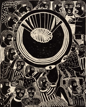 John Muafangejo; A Which (sic) Doctor Dancing