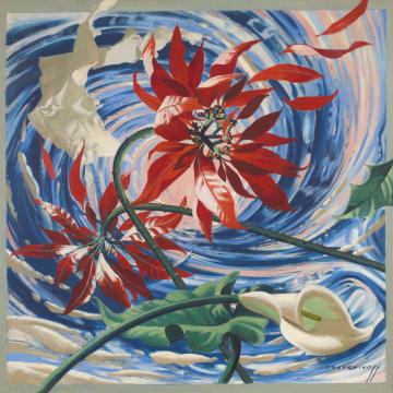 Vladimir Tretchikoff; Poinsettia and Lilies