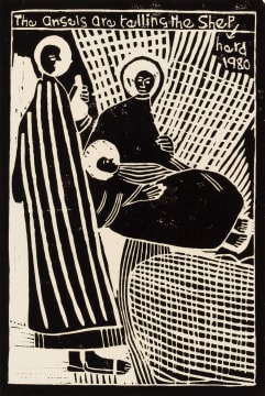 John Muafangejo; The Angels are Telling the Shepherd