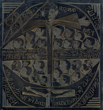 John Muafangejo; Israel, Jews, Christians, Heathen: Our God for All People (original lino block)