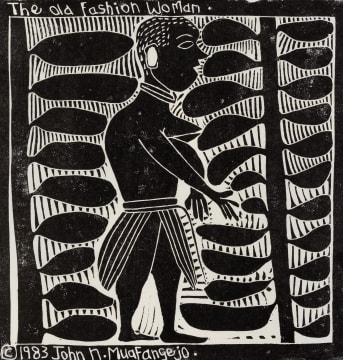 John Muafangejo; The Old Fashion Woman