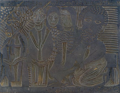 John Muafangejo; Bishop J. Kauluma (original lino block)