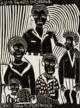 John Muafangejo; A Good Femily (sic) in Ovambo