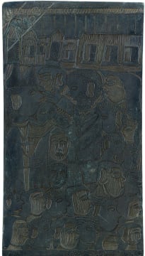 John Muafangejo; John's New House in Katutura (original lino block)