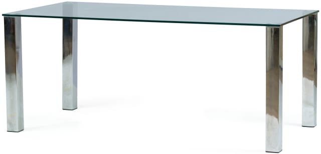 A glass and steel table, modern
