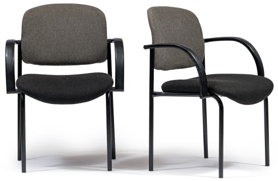A pair of upholstered armchairs, modern